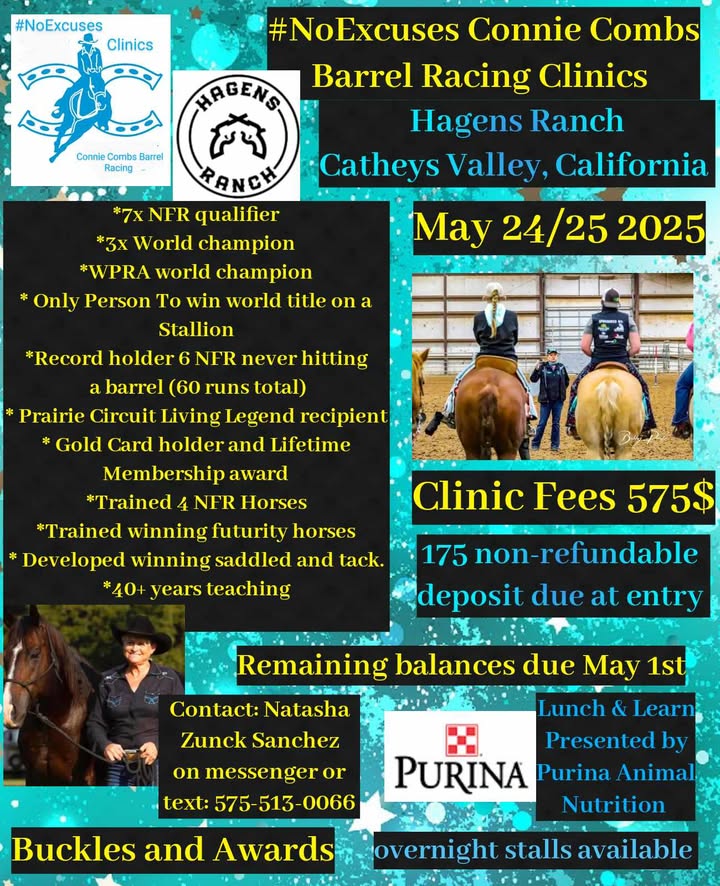 Connie Daily Racing Connie Combs Barrel Racing Clinic – Dare To Be A Cowboy